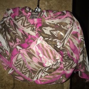 Pink and brown scarf